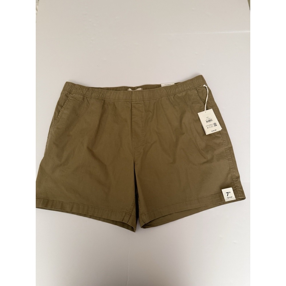 Free Assembly Men's XXL Khaki Elastic Waist Shorts NWT